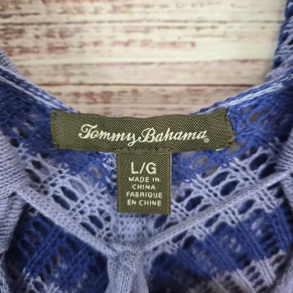 Tommy Bahama Purple Striped Knit Hooded Swim Coverup